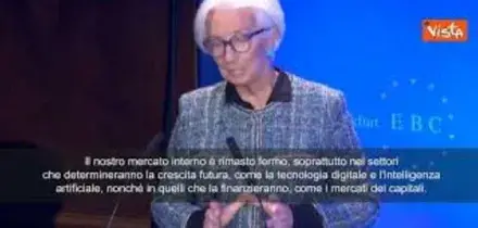Lagarde (Bce): Ue sviluppi mercato interno e superi voto unanimità per contrastare dazi Usa