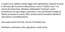 Venticinque novembre, Meloni: "Costruire Italia in cui nessuna donna debba sentirsi più sola"