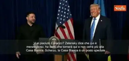 Trump ai cronisti: Vi &egrave; piaciuto il pranzo? Zelensky dice che qui &egrave; meglio della Casa Bianca