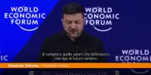 Zelensky a Davos "Europa evita di agire, ha bisogno di forze armate unite"