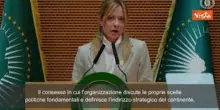 Meloni a Unione Africana: "Invito a vostra assemblea mostra fiducia che non deluderemo"
