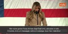Gli auguri di Melania Trump alle forze armate Usa: "Buon San Valentino"