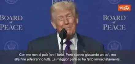 Board of Peace, Trump: "C'&egrave; qualcuno che vuol fare il furbo ma con me non funziona"