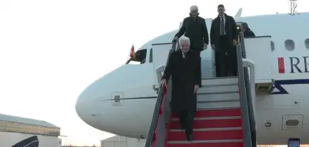 Il Presidente Mattarella arriva all'aeroporto di Salamanca