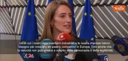 Consiglio Ue, Metsola: Primo punto all'ordine del giorno &egrave; la competitivit&agrave; europea