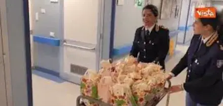 Polizia di Stato in visita all'Unita Spinale del CTO di Roma in occasione della Pasqua