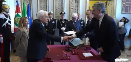 Al Quirinale il giuramento del nuovo ministro del Turismo Gianmarco Mazzi