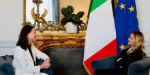 Palazzo Chigi, Meloni incontra la leader dell'opposizione venezuelana Machado