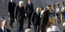 Mattarella con Meloni e le alte cariche all'Altare della Patria