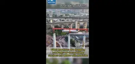 Cina, maxi ponte ferroviario assemblato come i modelli LEGO