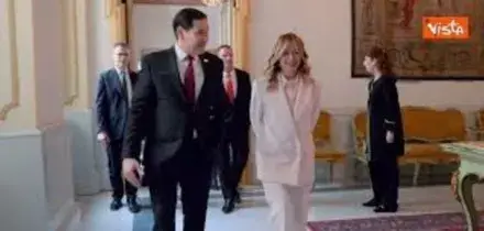 Meloni incontra il Segretario Usa Marco Rubio a Palazzo Chigi