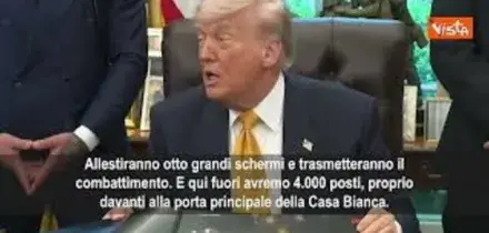 Trump mostra progetto per stadio campionato Ufc nel giardino della Casa Bianca