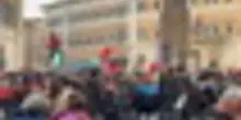 Flotilla, presidio pro Palestina davanti a Montecitorio