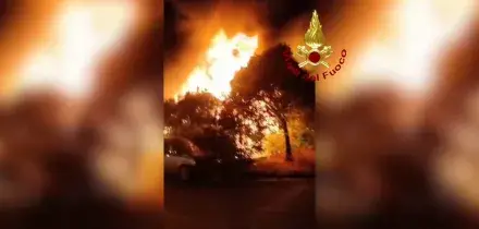 Un incendio distrugge un centro di autodemolizione nel Milanese