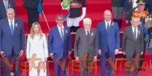Gli onori al Presidente della Repubblica al termine della Parata del 2 giugno ai Fori Imperiali