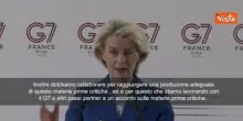 Von der Leyen al G7: Dobbiamo collaborare sulle materie prime critiche
