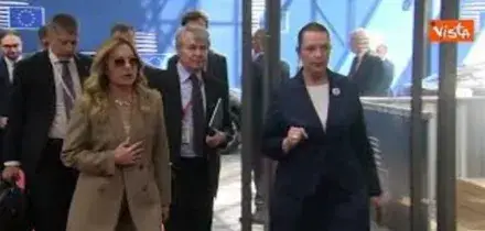 Meloni arriva al Consiglio Ue di Bruxelles