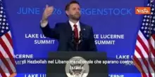 Crisi Medio Oriente, Vance: Israele non ha mire sul Libano, ma Teheran deve frenare Hezbollah