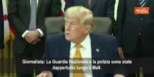 Trump: Sabotaggio alla Reflecting Pool Washington, vandali hanno tagliato fondo con un coltello