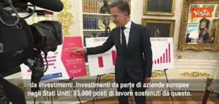 Rutte mostra grafici per elogiare Trump: Grazie a lui 200mila posti di lavoro in pi&ugrave; negli Usa