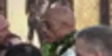 Dwayne Johnson "The Rock" in versione Maui alla prima di "Oceania"