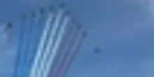 14 luglio, la "Patrouille de France" sorvola gli Champs &Eacute;lys&eacute;e