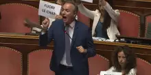 Sceneggiata M5s in Senato: bagarre su Delmastro, occupati i banchi del governo
