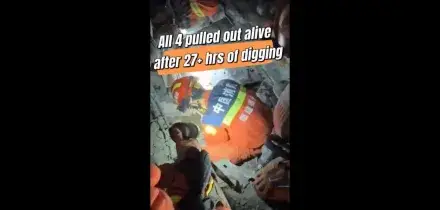 Cina, quattro persone salvate dopo oltre 27 ore di scavi a Fuzhou