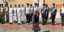 Meloni arriva alle esequie di Stato di Emma Bonino. il saluto con Magi, Della Vedova e Gualtieri