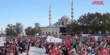Turchia, manifestazione a Istanbul a sostegno di Gaza e Flotilla