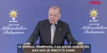 Gaza, Erdogan: "Il più grande ostacolo alla pace sono gli attacchi di Israele"