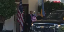 Ucraina, larrivo di Zelensky alla Casa Bianca accolto da Trump