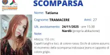 Tatiana Tramacere scomparsa a Nardò, procura indaga per istigazione al suicidio