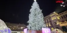 Milano, acceso lalbero di Natale in piazza Duomo: cè anche una proposta di matrimonio