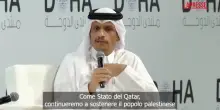Gaza, il premier del Qatar Al Thani: "Non pagheremo per ricostruire ci&ograve; che altri hanno distrutto"