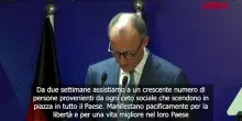 Iran, Merz: "Violenza deve finire, Teheran protegga il suo popolo"