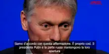 Ucraina, Cremlino: "Siamo daccordo con Trump, &egrave; Zelensky a ostacolare la pace"