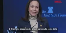Venezuela, Machado: "Il Paese sar&agrave; libero"