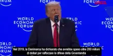 Groenlandia, Trump a Davos: "Non voglio usare la forza e non user&ograve; la forza"