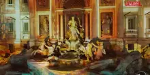Roma, la Fontana di Trevi si illumina con il videomapping di The Beauty