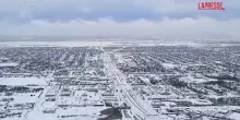 Usa, Oklahoma City &egrave; ricoperta di neve: le immagini dallalto