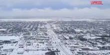 Usa, Oklahoma City &egrave; ricoperta di neve: le incredibili immagini aeree