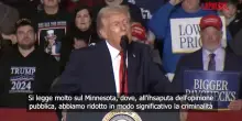 Usa, Trump: "Abbiamo ridotto la criminalit&agrave; in Minnesota"