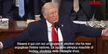 Stato dellUnione, Trump celebra la squadra maschile di hockey campione olimpica