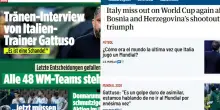 Italia-Bosnia, il flop azzurro sui media internazionali: &ldquo;Apocalisse italiana&rdquo;