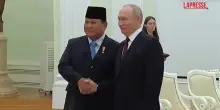 Russia, Putin incontra il presidente indonesiano Subianto: "Lieto che i nostri incontri siano diventati regolari"