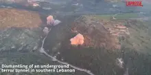Libano, lIdf diffonde immagini della distruzione di un tunnel sotterraneo