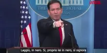 Marco Rubio prova a dare parola ai giornalisti: "Tu laggi&ugrave;, no non tu! Questo &egrave; il caos, ragazzi"