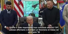Trump scherza con i lottatori della UFC: &ldquo;Pensavano foste solo animali? Avevano ragione&rdquo;