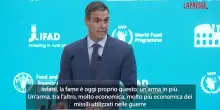 Gaza, Sanchez alla FAO: "La fame usata come arma &egrave; una violazione del diritto"